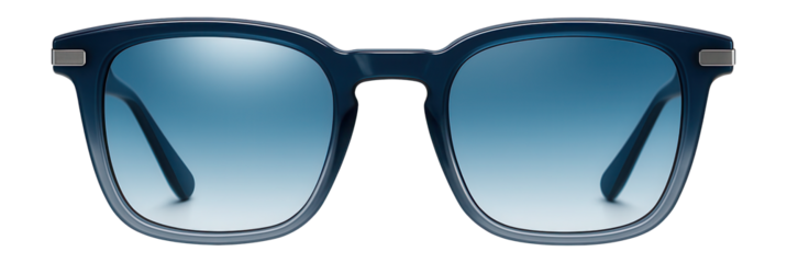 Gradient lens sunglasses with two-tone blue and gray frames