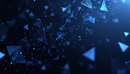 Abstract digital triangles in deep blue