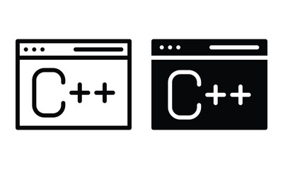 C++ icon with outline and glyph style.