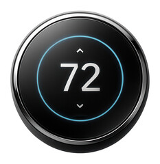 Smart thermostat with circular dial and LED display for temperature regulation
