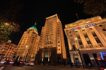 Naklejka premium Waterfront colonial style buildings Located in The Bund (Waitan) Shanghai, China.