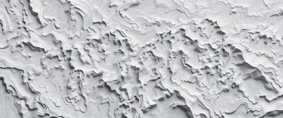 Subtle grey topographic contour map, seamless vector pattern of smooth mountain relief textures,  light,  waves