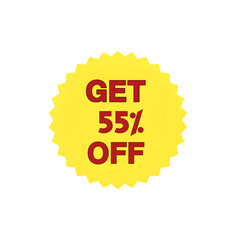 55% Off Discount Sticker transparent