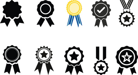 Collection of diverse award ribbons and medals, representing achievement and excellence