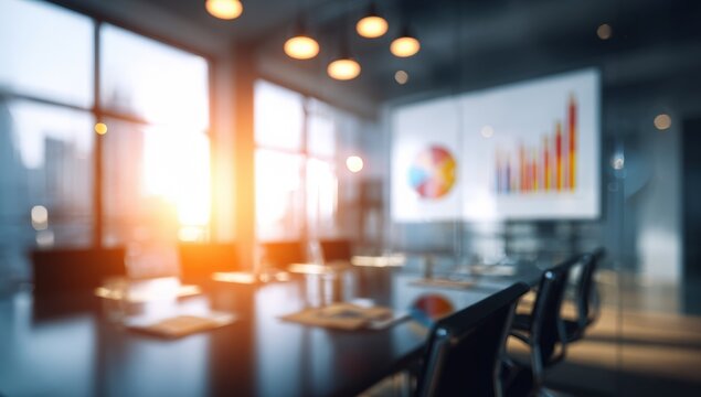 Blurred modern office conference room