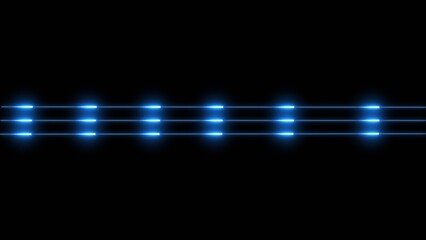 Horizontal Blue Neon Light Bars on Black Background image photo