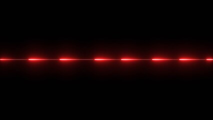 Horizontal Red Neon Light Dashes on Black Background abstract bright