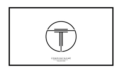 Alphabet letters T or TT logo monogram