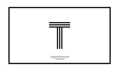 Alphabet letters T or TT logo monogram