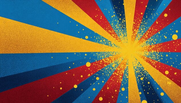 Retro, vibrant radiating background