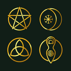 Hand drawn wiccan icons