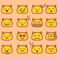 Flat pack of decorative cat emoticons
