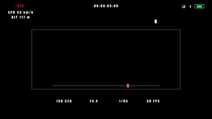 Black display screen with recording information. Useful for technology and interface design. - Powered by Adobe