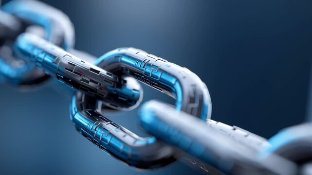 Unbreakable metal chain link connection symbolizing business strength within venture capital ecosystem, powerful bond ensuring profound financial success and security