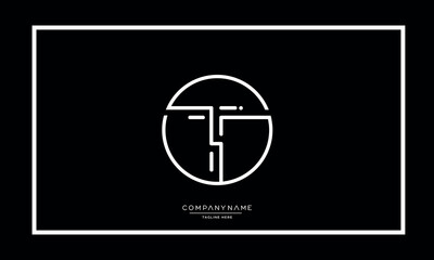 Alphabet letters T or TT logo monogram