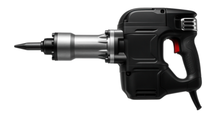 Gas-powered demolition hammer with a large piston cylinder, designed for quarrying operations.