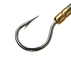 Sharp fishing hook with a golden eyelet