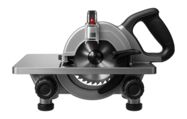 Dual-bevel table saw with a laser guide for precise angle cuts in a carpentry workshop.