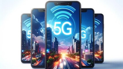 Smartphones showcase 5 g connectivity - Powered by Adobe