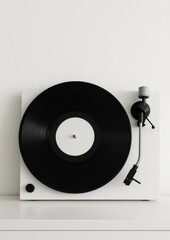 Obraz premium Minimalist turntable on display.
