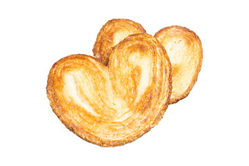 Delicious puff pastry heart shaped cookies showing baking goodness
