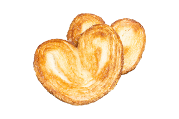 Delicious puff pastry heart shaped cookies showing baking goodness