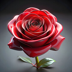Stunning Red Rose: A Luxurious 3D Rendered Floral Masterpiece