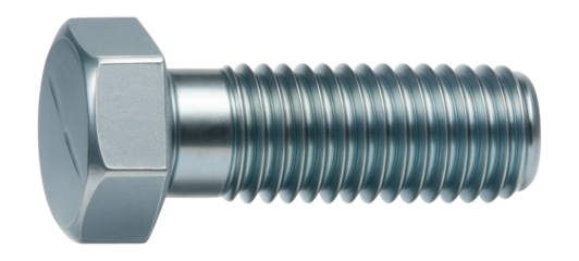 Hex-head grounding bus bar screw with zinc plating for electrical panels.