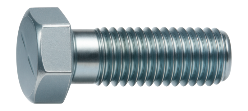 Hex-head grounding bus bar screw with zinc plating for electrical panels.