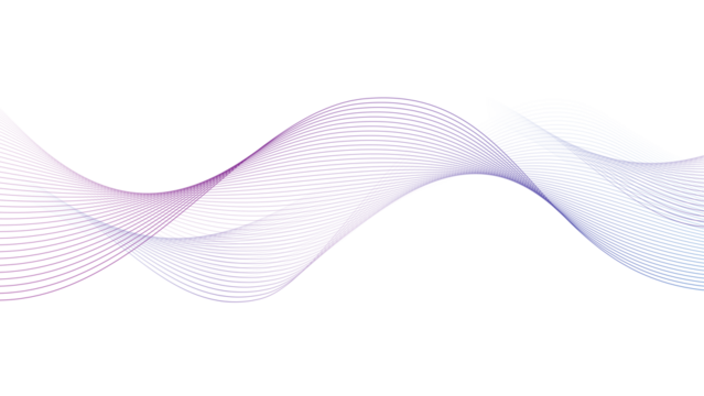 Modern abstract glowing wave background. Dynamic flowing wave lines design element. Futuristic technology and sound wave pattern. PNG file.