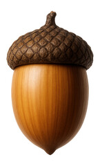 Acorn with smooth, tan shell and distinctive cap attachment