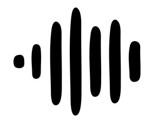 Music sound wave. Hand drawn audio frequency, vector icon reflects voice recording, podcast design, playlist elements, and broadcasting communication, ideal for creative multimedia projects.