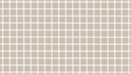 Brown and white plaid fabric texture background. Seamless pattern checkered wallpaper.	