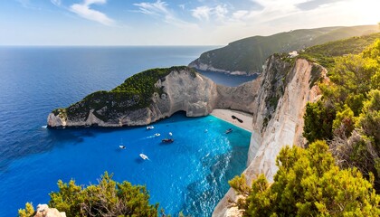 Fototapeta premium Stunning coastal view of a secluded beach cove