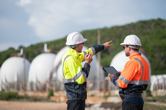 Engineer industrial facility petrochemical or gas energy site focused  balance between industrial development and environmental preservation  impact while maintaining efficiency and safety standards.