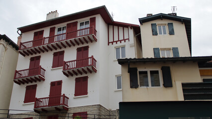habitation buildings in biarritz at the pays basque in france 