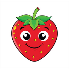 Cute Smiling Strawberry Cartoon