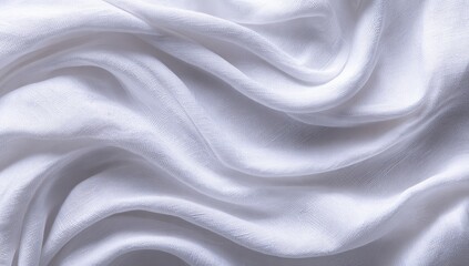 Obraz premium Close-up of flowing white fabric. Soft, smooth, and elegantly draped