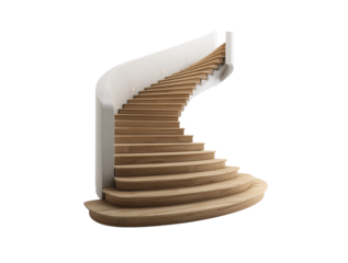 Wooden staircase Modern isolated on transparent background, Clipart png