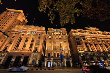 Waterfront colonial style buildings Located in The Bund (Waitan) Shanghai, China.