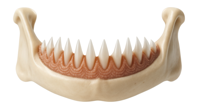 Piranha jaw with interlocking, razor-sharp teeth