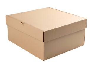 close up of a cardboard box on white background