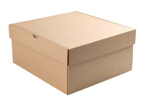close up of a cardboard box on white background