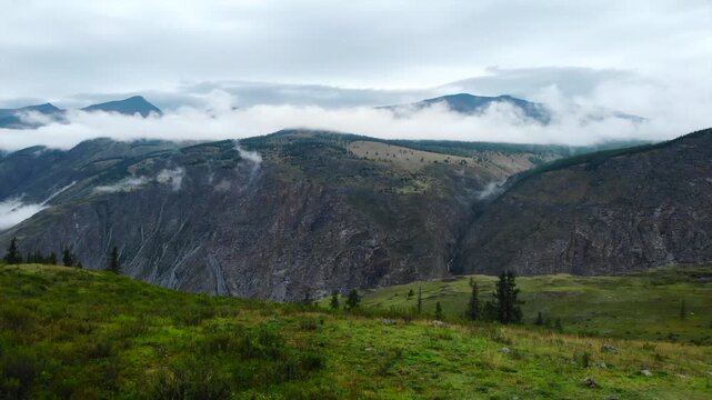 Clouds gently flowing over the kurai steppe and the north chuya ridge. Media