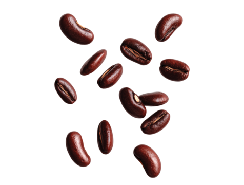 Falling beans isolated on transparent background, Clipart png