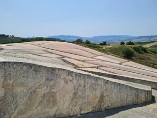 2023.06.18 Italia, Gibellina, evocative image of the "Cretto di Burri" work of environmental art
built on the ruins of Gibellina nel Belice in Sicily destroyed by the earthquake of 1968