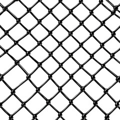 Fototapeta premium Chain Link Fence Mesh Pattern Isolated on Transparent Background