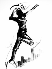 skateboarder in action volleyball sport 