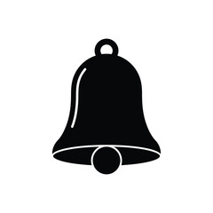Black bell icon silhouette white