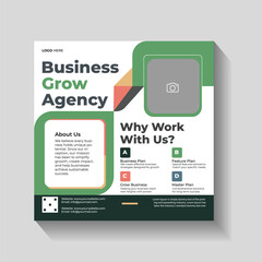 Business Growth Agency Social Media Post Design Template for Marketing, Branding, and Promotion